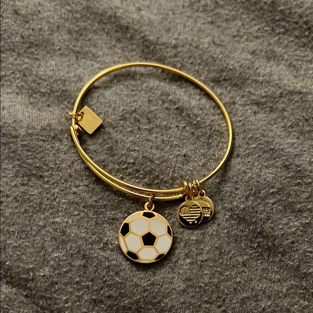 Alex and Ani Gold Soccer Charm Bracelet